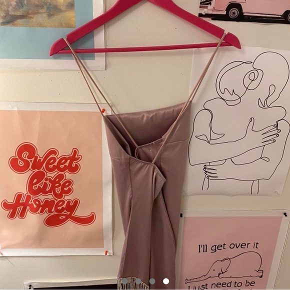 NWT M bouquet: "tic toc" purple silk mini dress - Picture 4 of 4